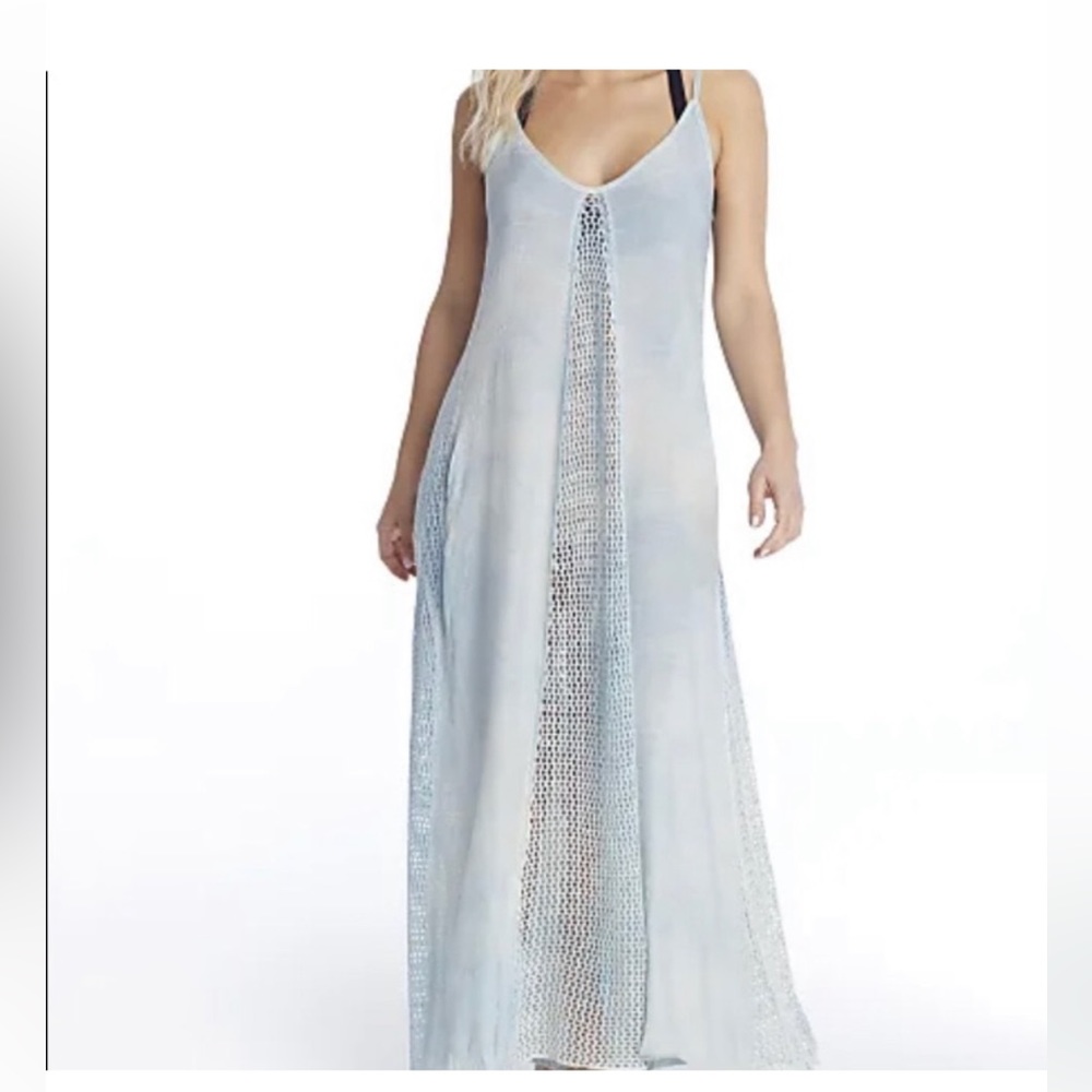 NWT blue and white knitted cover-up dress